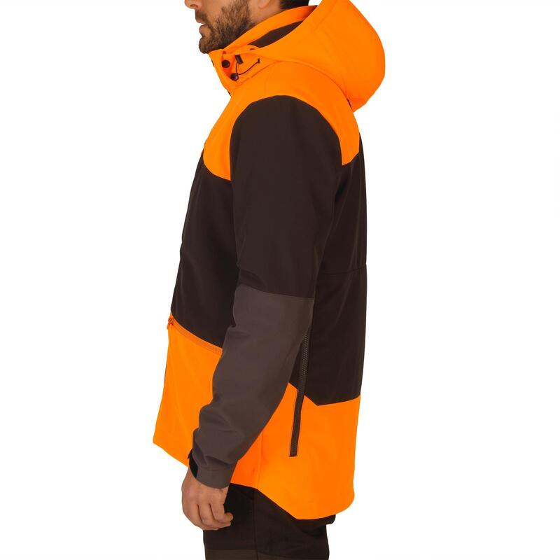 Jagd-Softshelljacke 500 orange/braun 