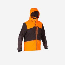 VESTE SOFTSHELL CHASSE 500 FLUO/MARRON