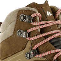 Hi-top shoe in leather - waterproof - crosscontact  - MT100 BEIGE - W