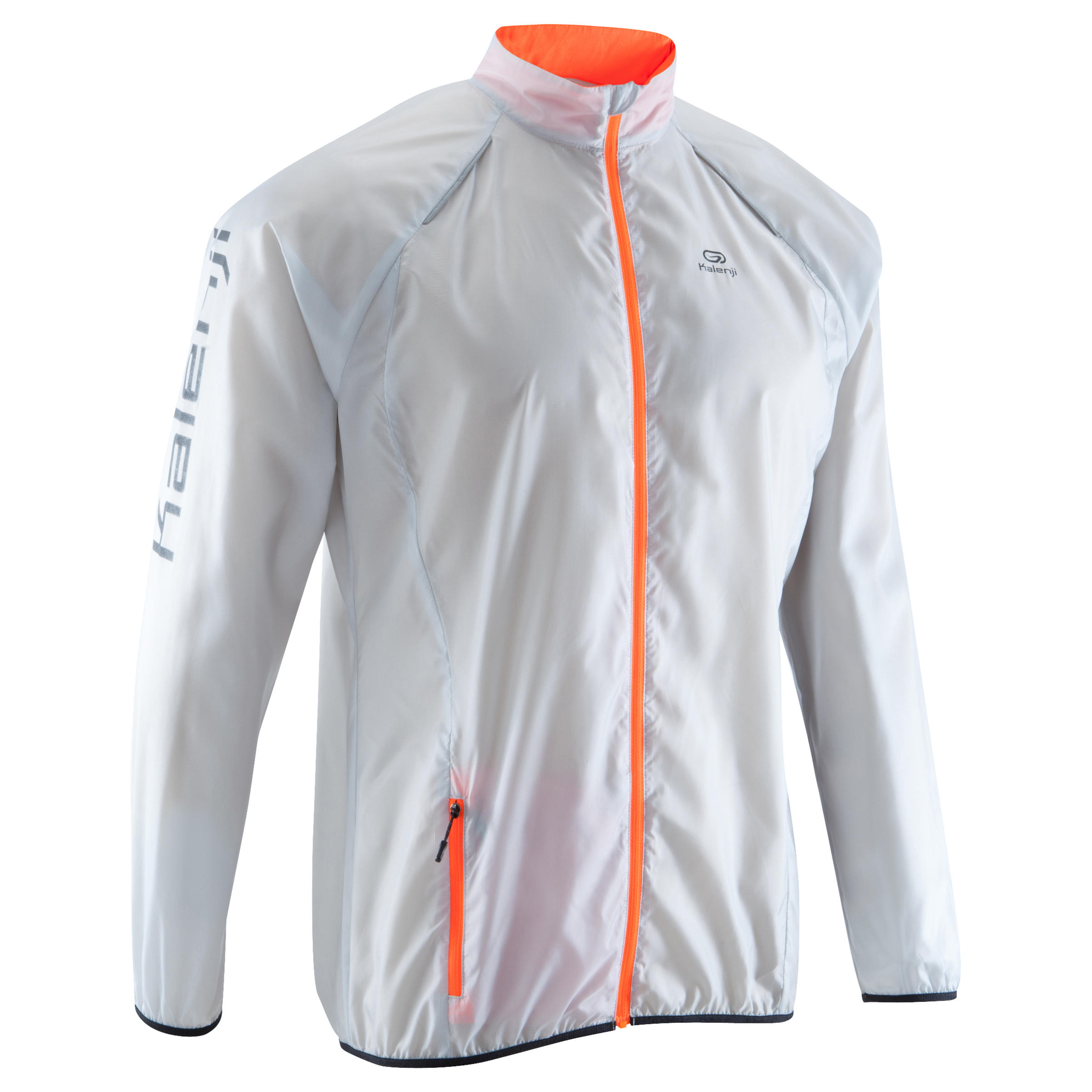 KALENJI Men's Trail Running Windproof Jacket - Grey/Orange