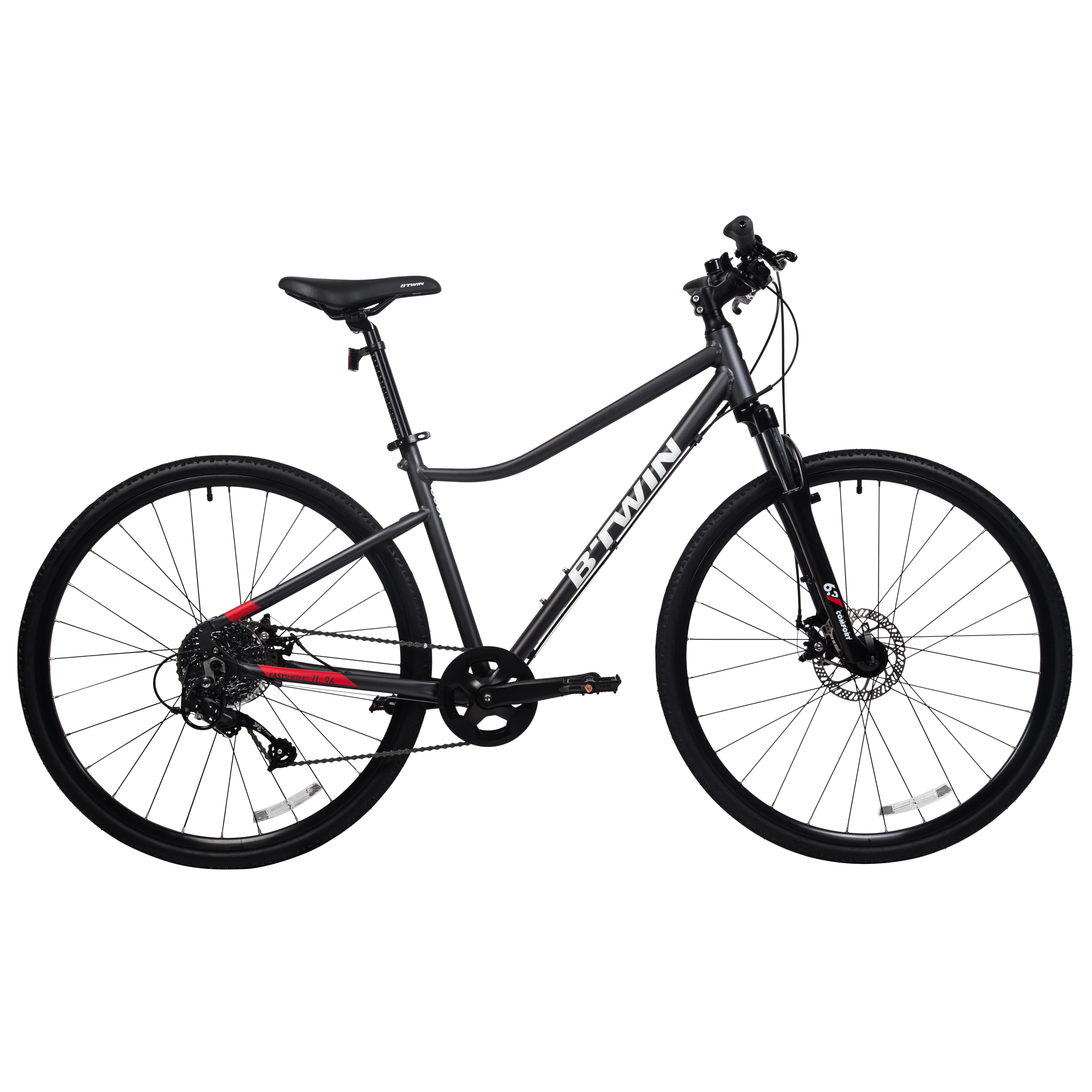 Riverside 500 Hybrid Bike Grey Red