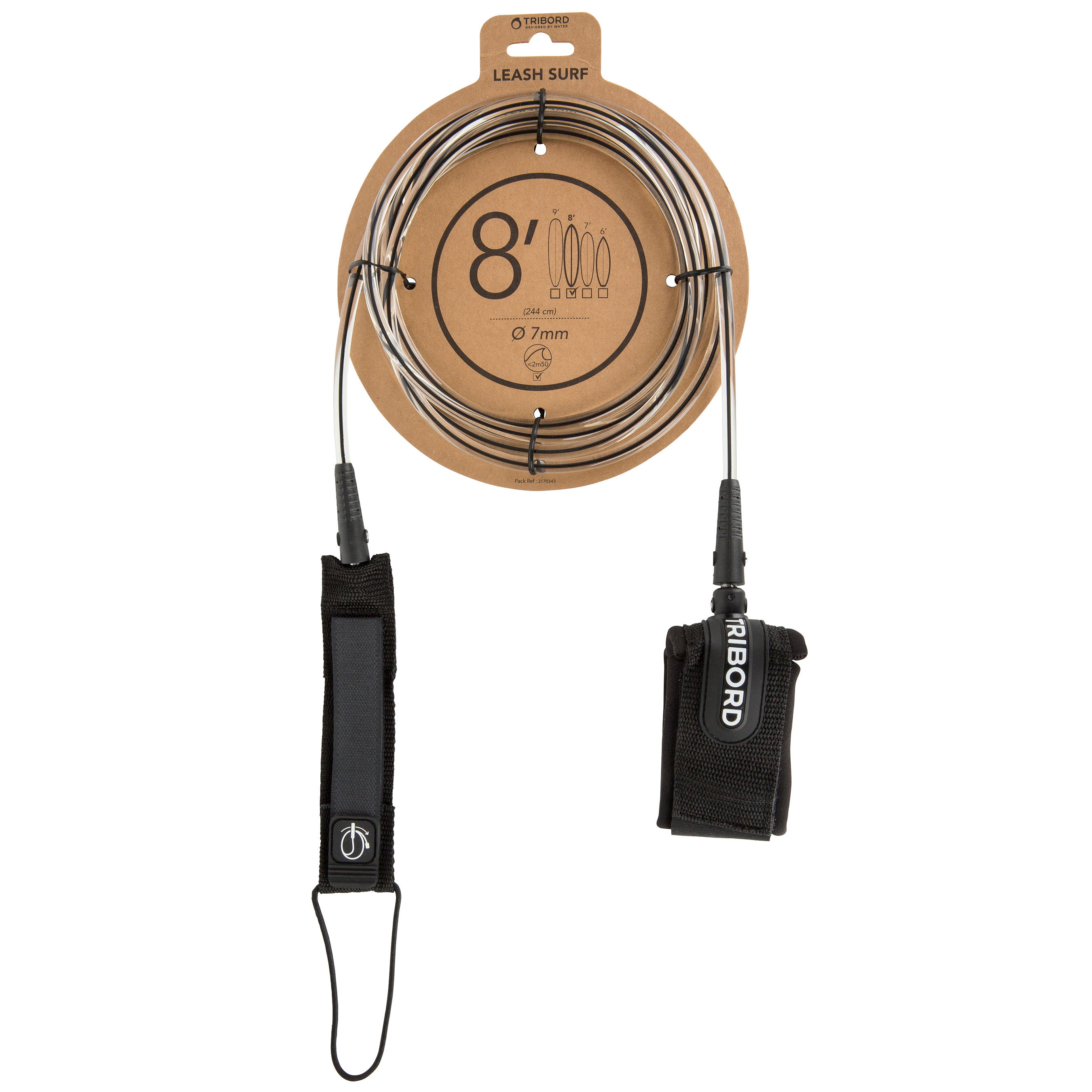 Leash surfboard 8' (240 cm ) diameter 7 mm OLAIAN Decathlon.nl