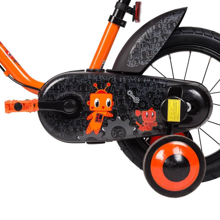 B-twin vélo 16 pouces 4-6 ans orange 500 robot decathlon
