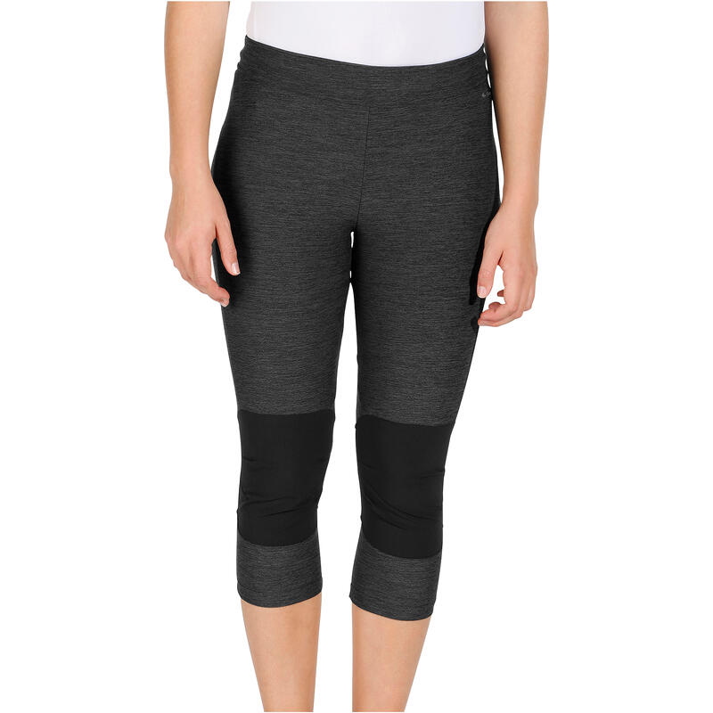 Women's fast hiking leggings FH500 Helium - Mottled grey