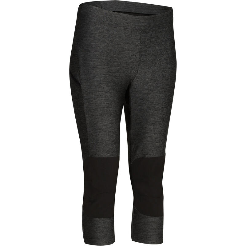 Women's fast hiking leggings FH500 Helium - Mottled grey