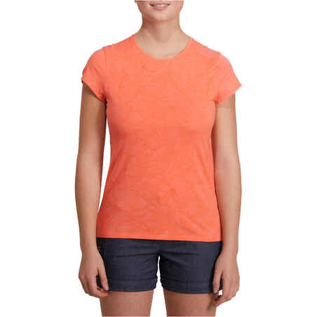 Techtil 100 Women's Lowland Hiking T-shirt - Coral Pink