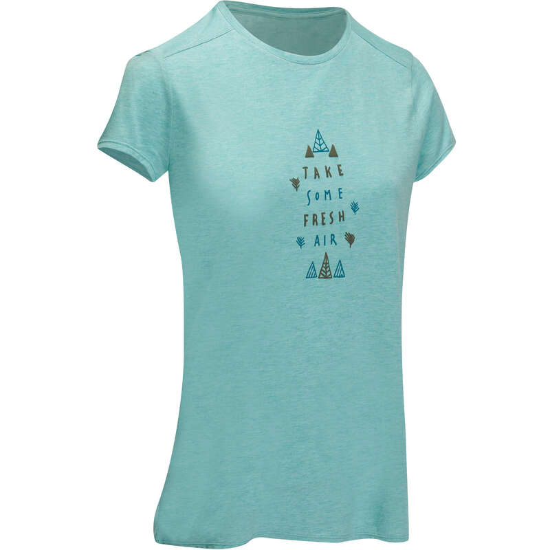 QUECHUA Women’s NH500 Country Walking Tshirt Turquoise...