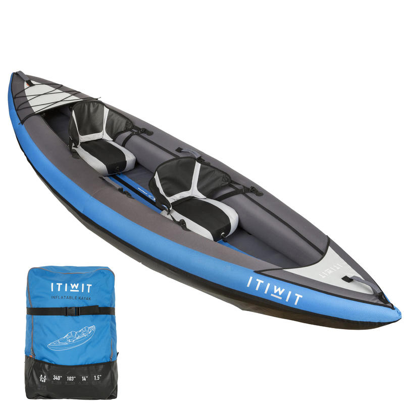 CANOË-KAYAK DE RANDONNÉE GONFLABLE 1/2 PLACES BLEU CANOË-KAYAK DE RANDONNÉE GONFLABLE 1/2 PLACES BLEU