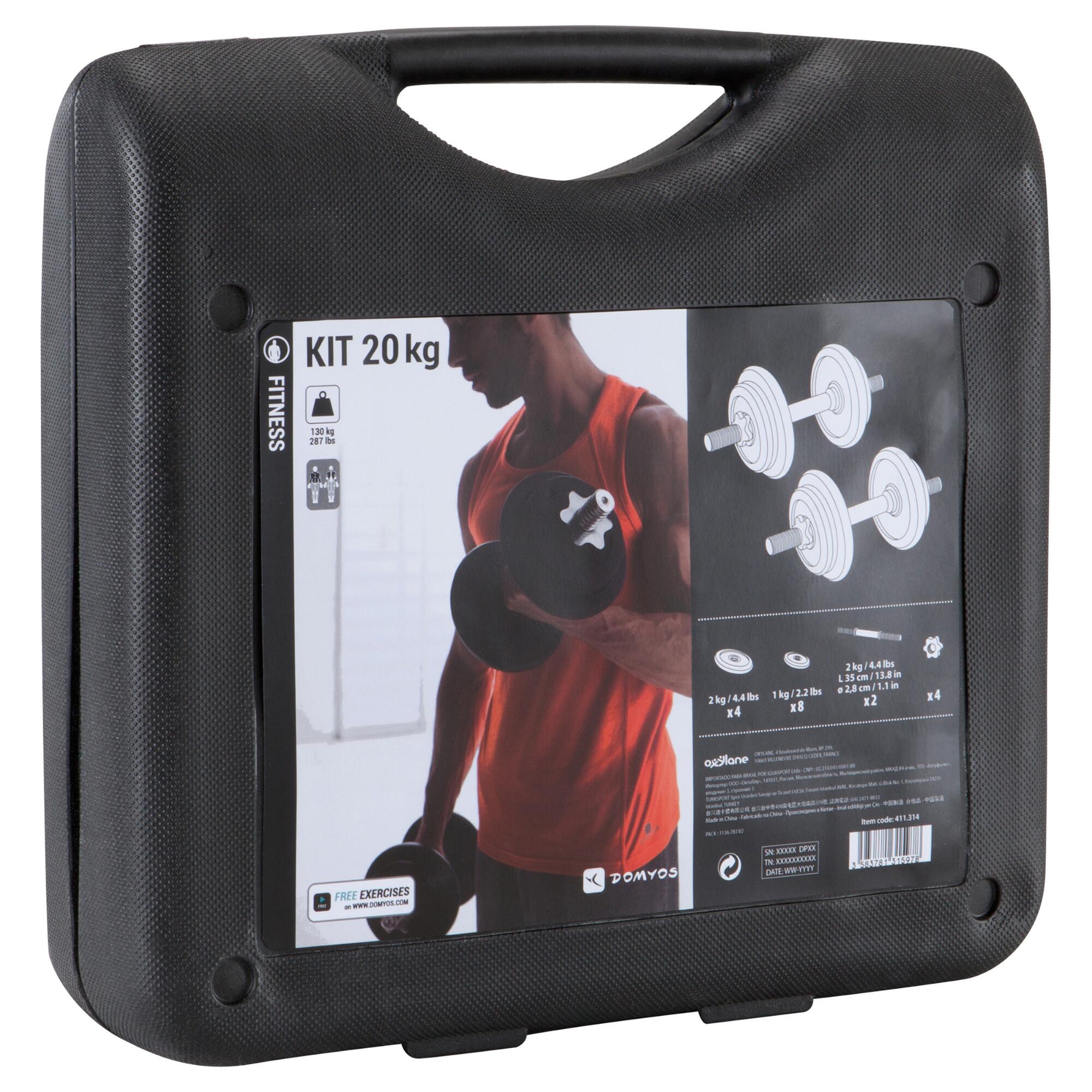 Zestaw hantli 20 kg DOMYOS Decathlon