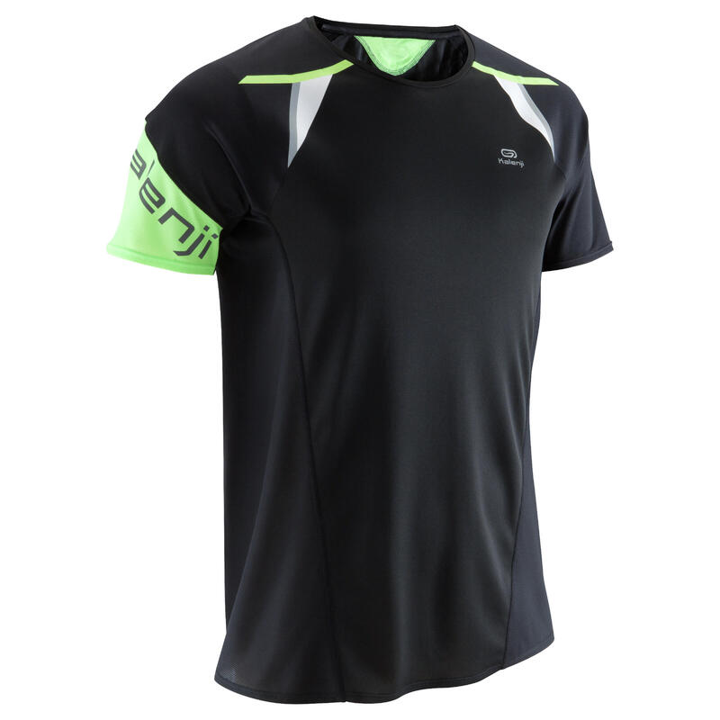 Kiprun Men's Running T-shirt Light - Black/Blue Kiprun Men's Running T-shirt Light - Black/Blue