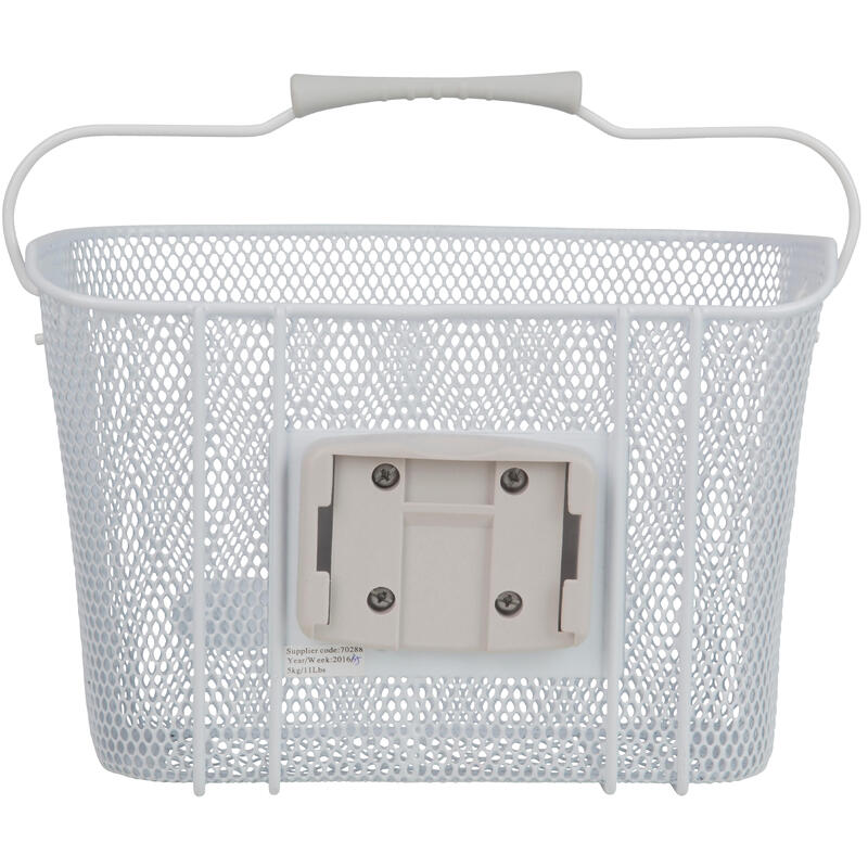 Kids' Metal Bike Basket Black BTWIN Decathlon