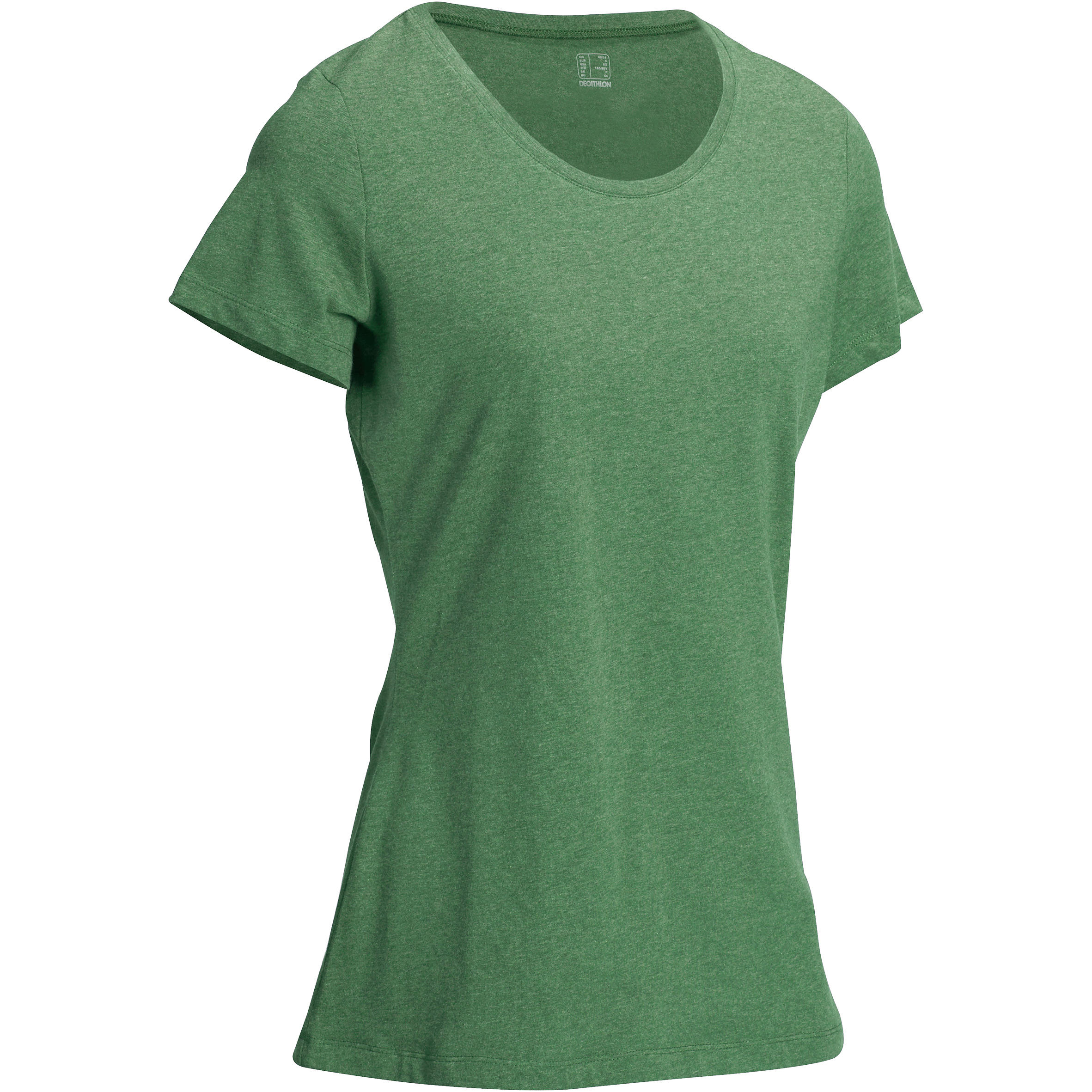 Women's Short-Sleeved Regular-Fit Gym & Pilates T-Shirt - Mottled Blue 1/10