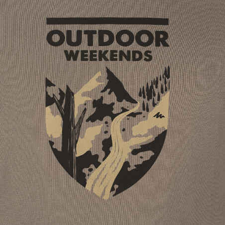Men's short sleeved lowland hiking t-shirt Tech TIL 100 beige