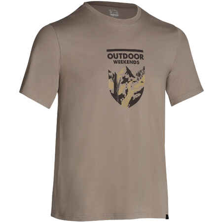 Men's short sleeved lowland hiking t-shirt Tech TIL 100 beige