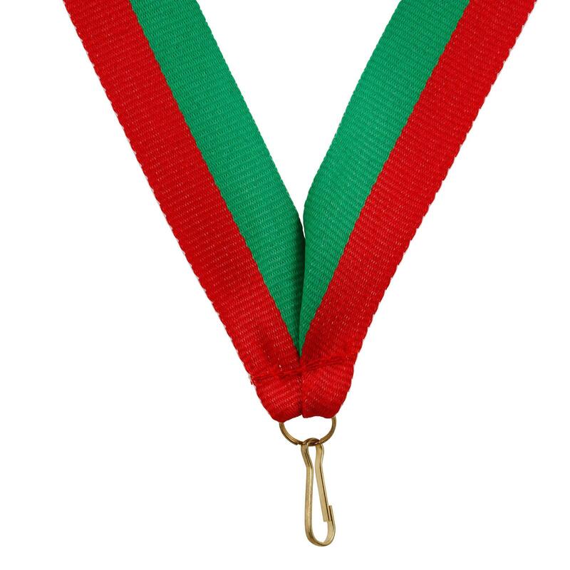 Cinta Medalla Deportiva 22 mm Roja y Verde
