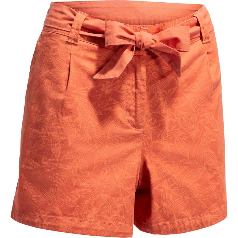 WOMEN NATURE HIKING SHORTS/TANK TOPS - Arpenaz 100 women orange QUECHUA