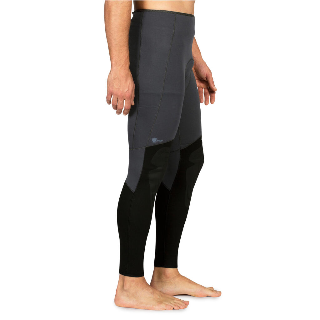 Neoprenhose Herren Freitauchen Neopren 3 mm - SPF500 grau