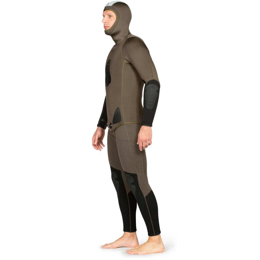 Spearfishing Wetsuit Jacket Plush Neoprene 7 mm SPF 100