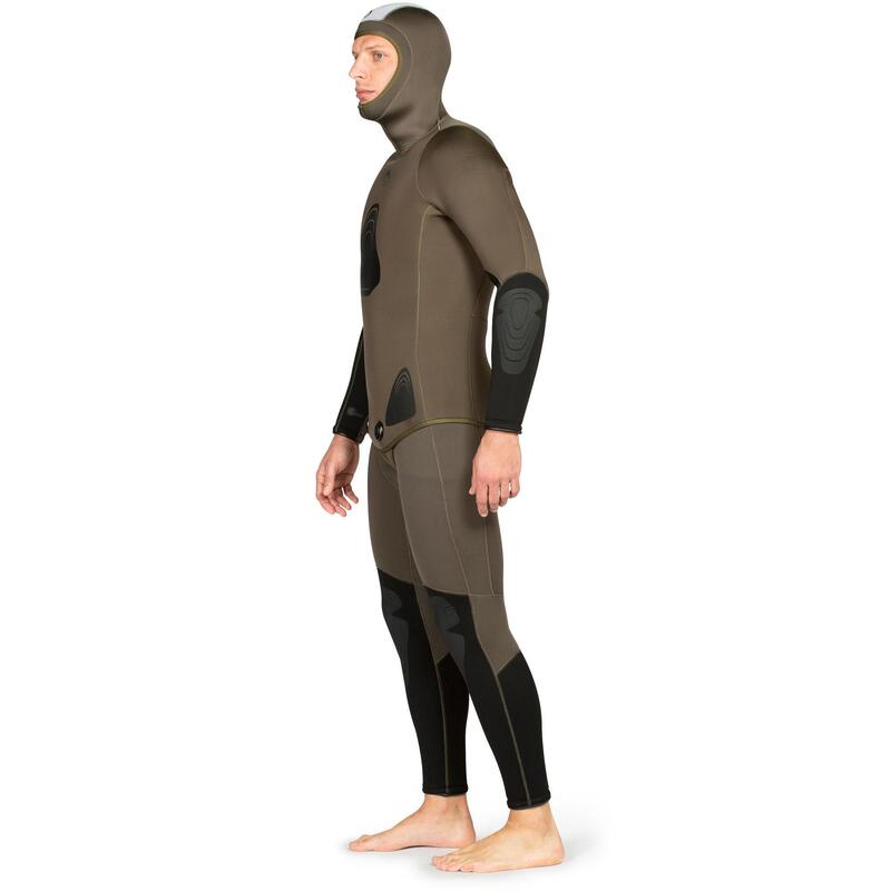 Chaqueta Pesca submarina SPF 500 Hombre Neopreno 7 mm Caqui