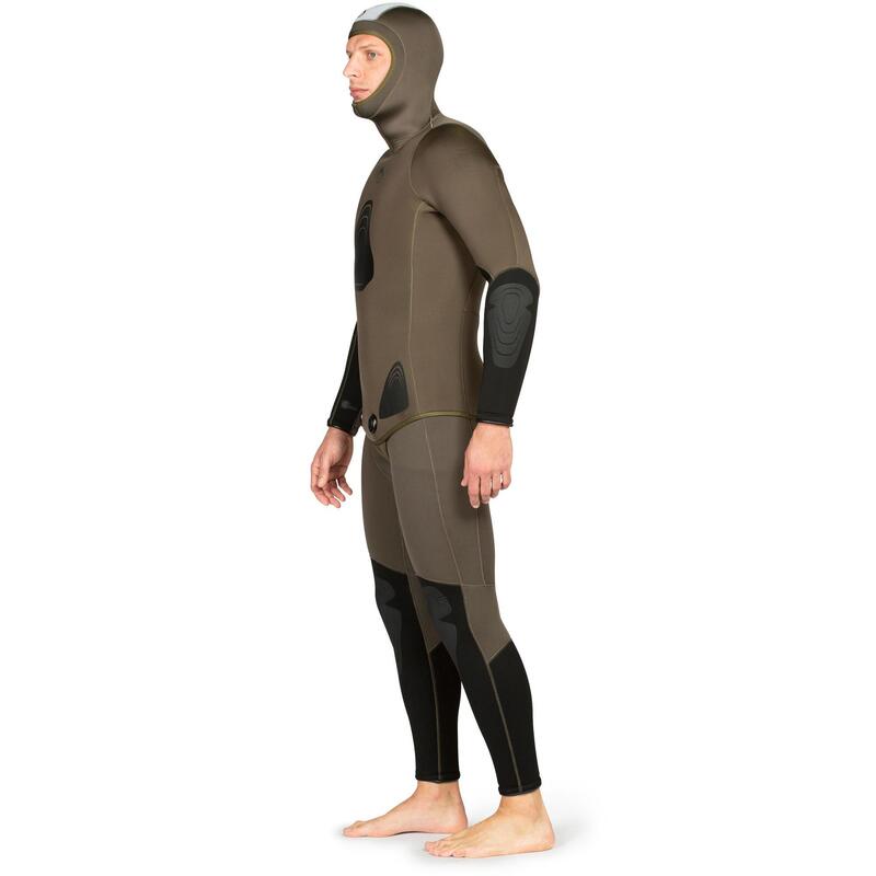 Chaqueta Pesca submarina SPF 500 Hombre Neopreno 7 mm Caqui