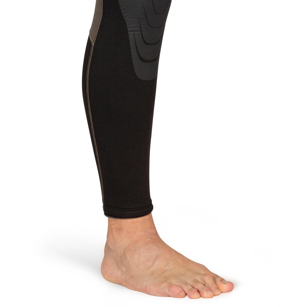 Moška obleka za podvodni ribolov brez rokavov 7 mm neopren SPF 500 - kaki