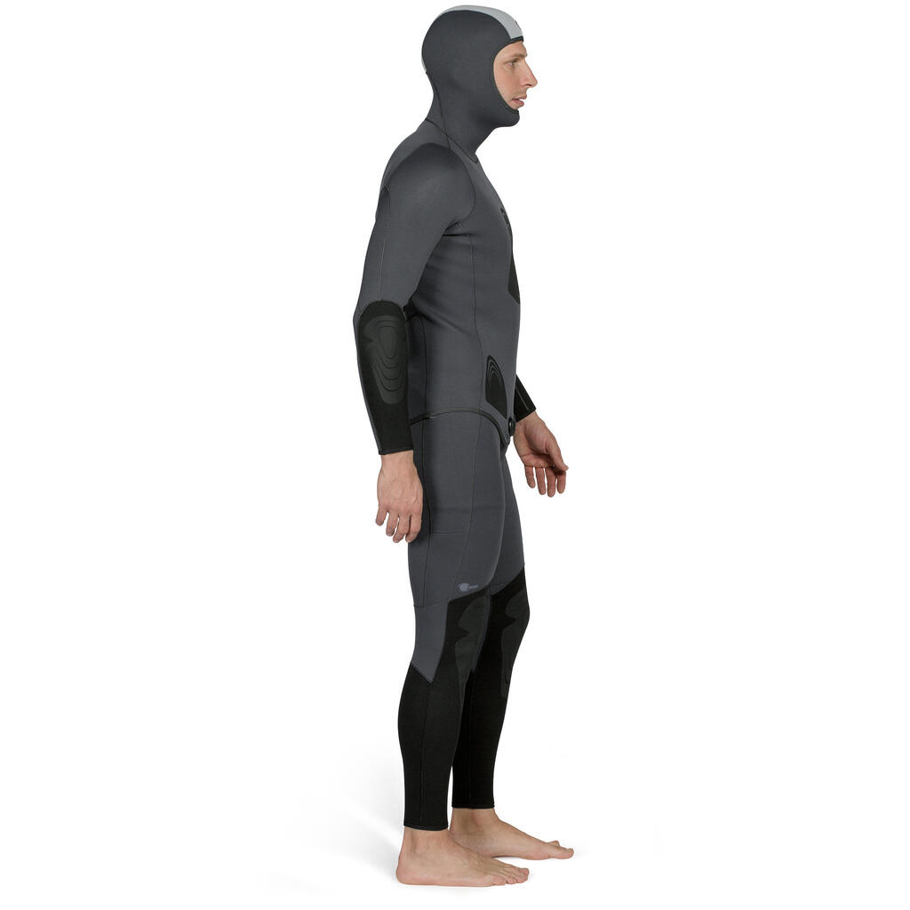 Men's  3 mm neoprene jacket SPF 500 grey