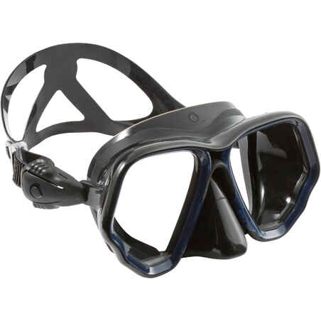 Double-lens sea diving mask SCD 500 - black skirt and blue frame