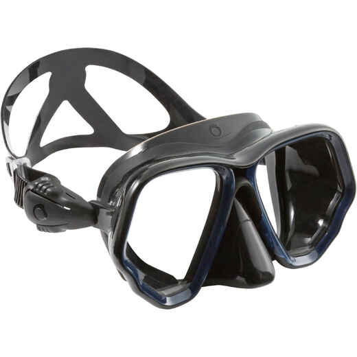 
      Double-lens sea diving mask SCD 500 - black skirt and blue frame
  