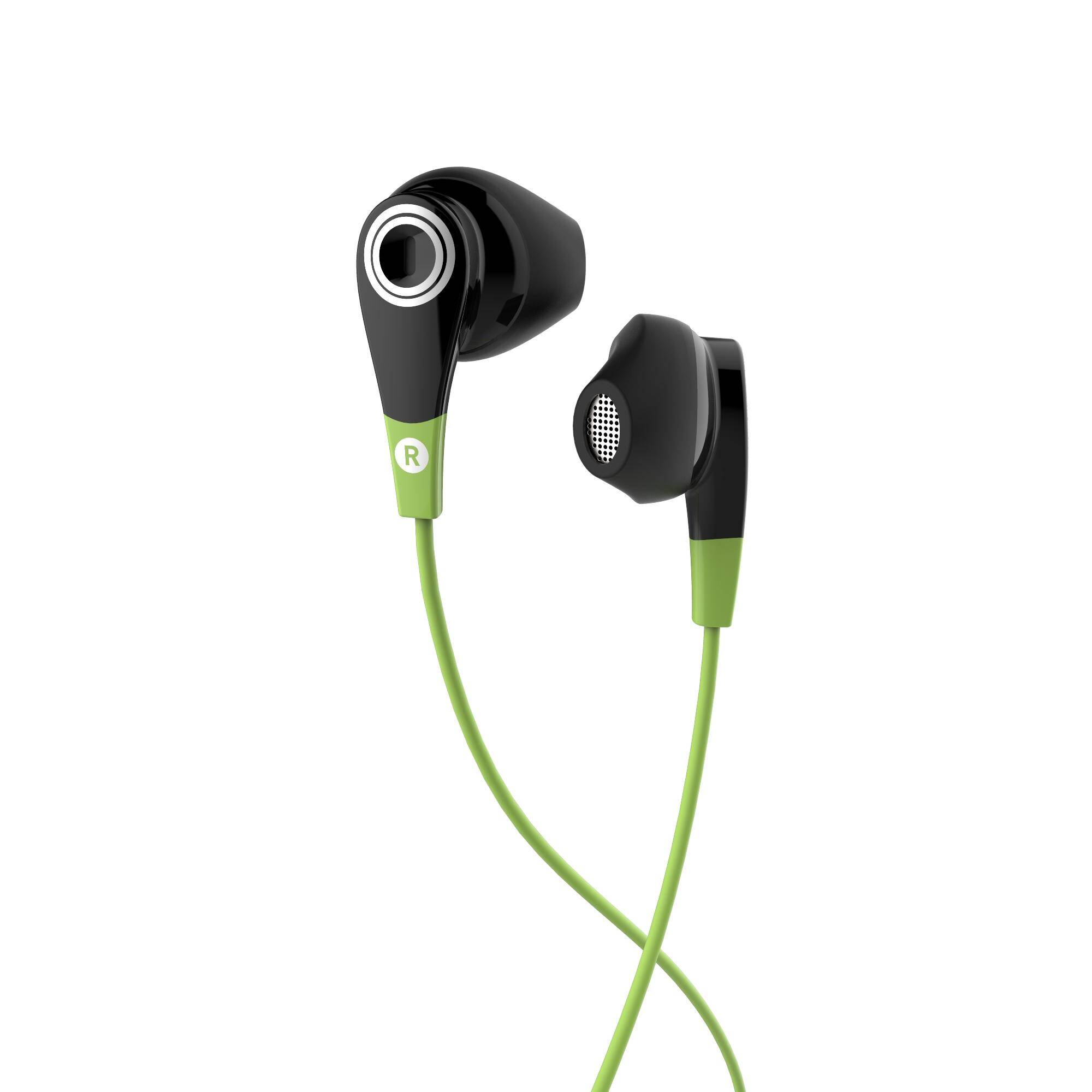 ONear 300 Wired Sports Earphones With Microphone - Black Green -  1