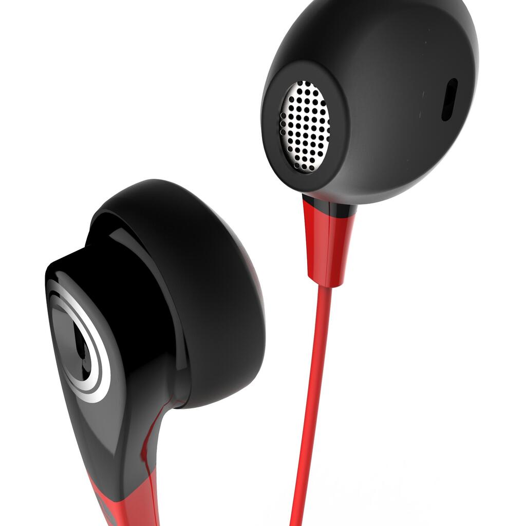Ohrhörer Sport mit Kabel und Mikrofon ONear 300 schwarz/rot