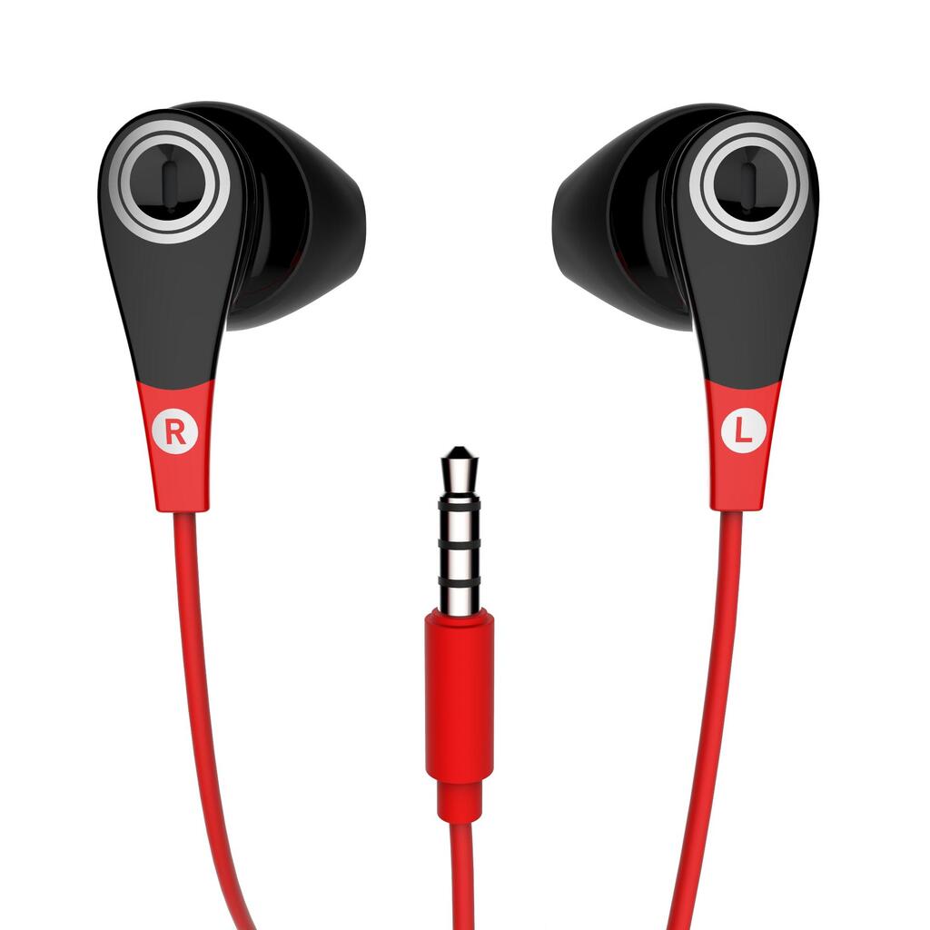 Ohrhörer Sport mit Kabel und Mikrofon ONear 300 schwarz/rot