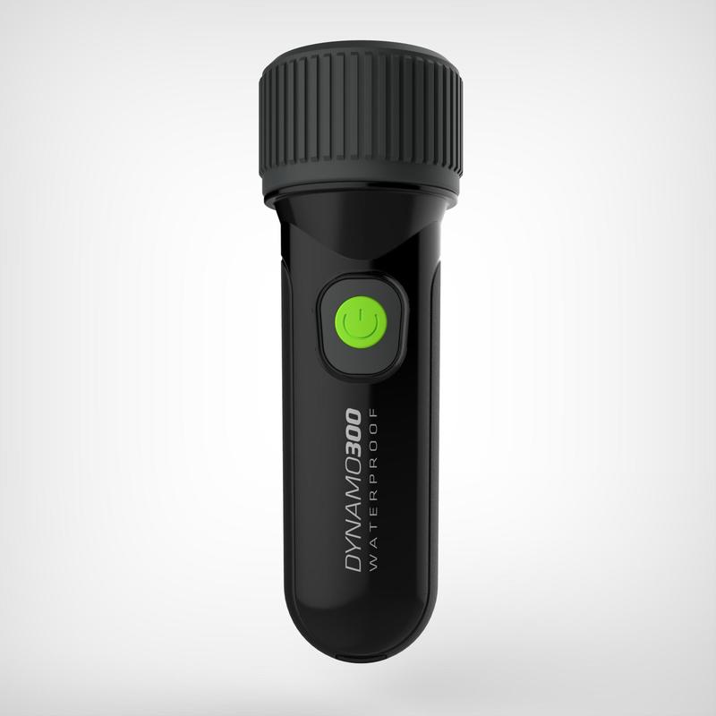 Dynamo 300 WP SelfPowered 35Lumen Waterproof Flashlight Black Decathlon
