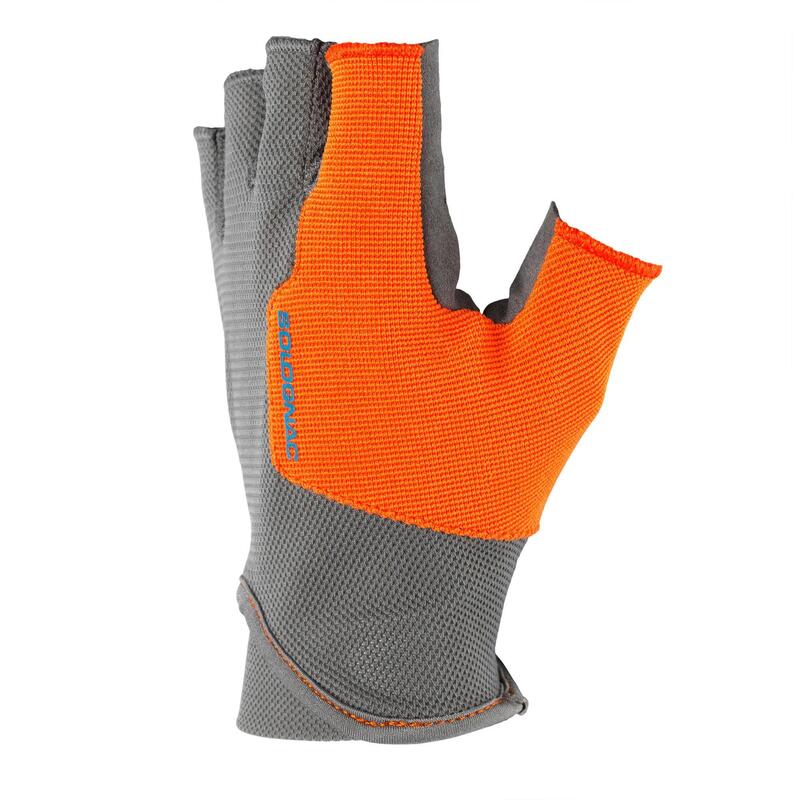 Guantes Ball Trap Solognac Mitones Gris Naranja