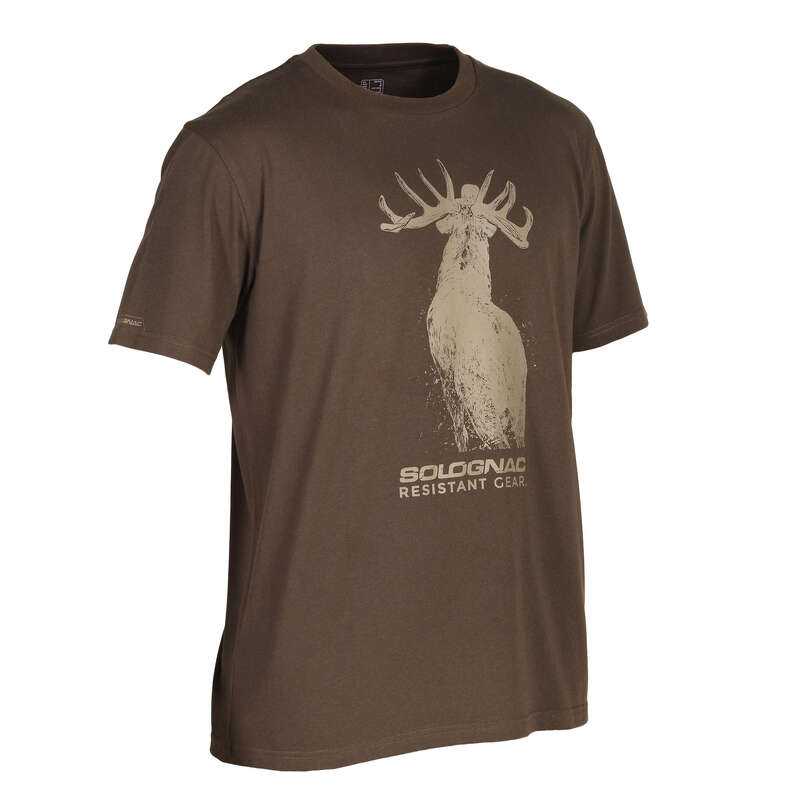 T-SHIRTS/POLOS Shooting and Hunting - 100 SS T-shirt - Deer SOLOGNAC - Hunting and Shooting Clothing