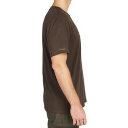 T-shirt manches courtes chasse coton Homme - 100 Cerf marron