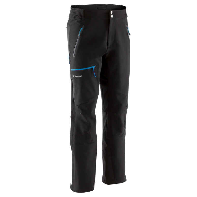 Men’s durable windproof mountaineering trousers, black