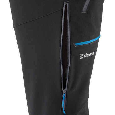 Men’s durable windproof mountaineering trousers, black