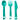 Camp Set of 3 hiker's plastic cutlery items (knife, fork, spoon) - green