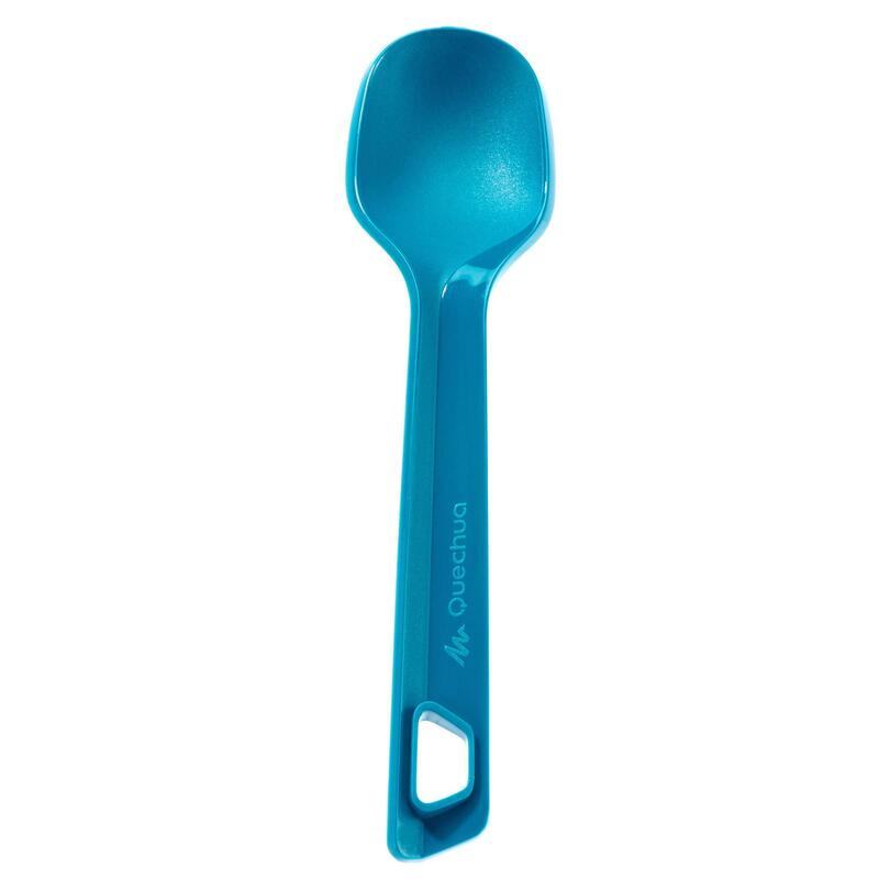 Set 3 tacâmuri (cuțit, furculiță, lingură) pentru camping din plastic albastru