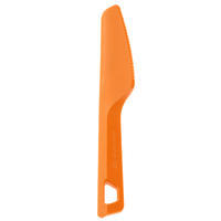 3-piece cutlery set (knife, fork, spoon) for hiking and camping, plastic, orange