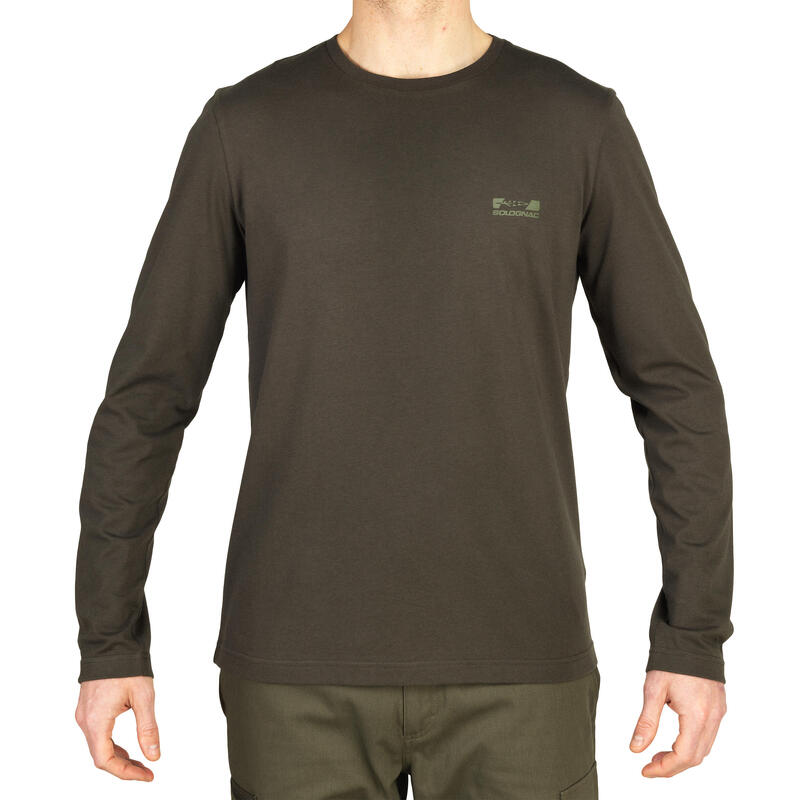 T-shirt manches longues coton homme - 100 vert