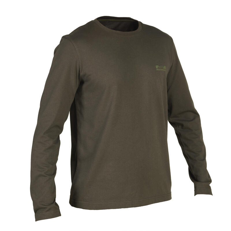 T-shirt manches longues coton homme - 100 vert