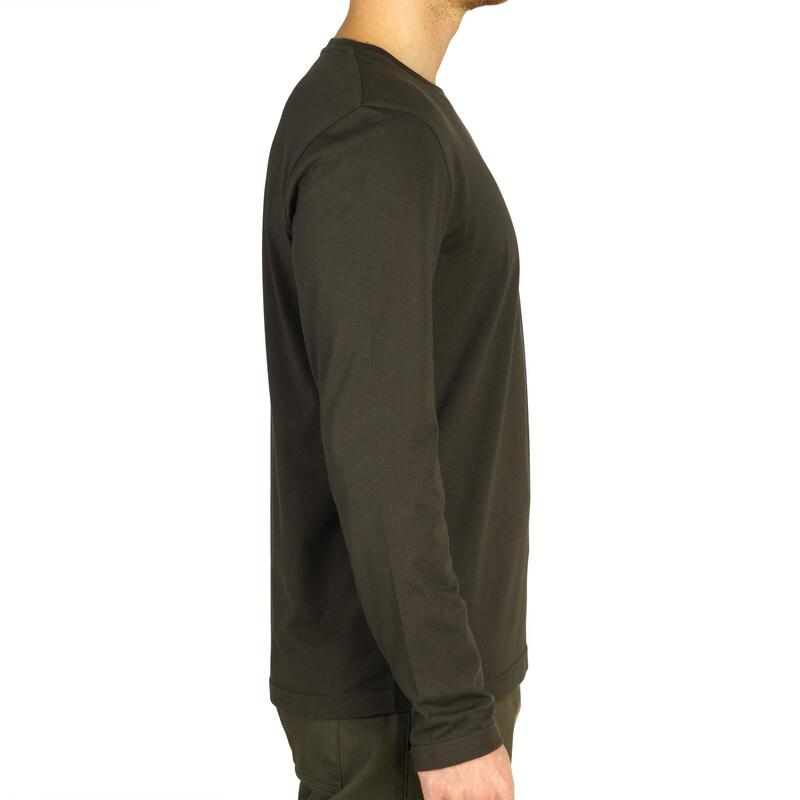 T-shirt manches longues coton homme - 100 vert