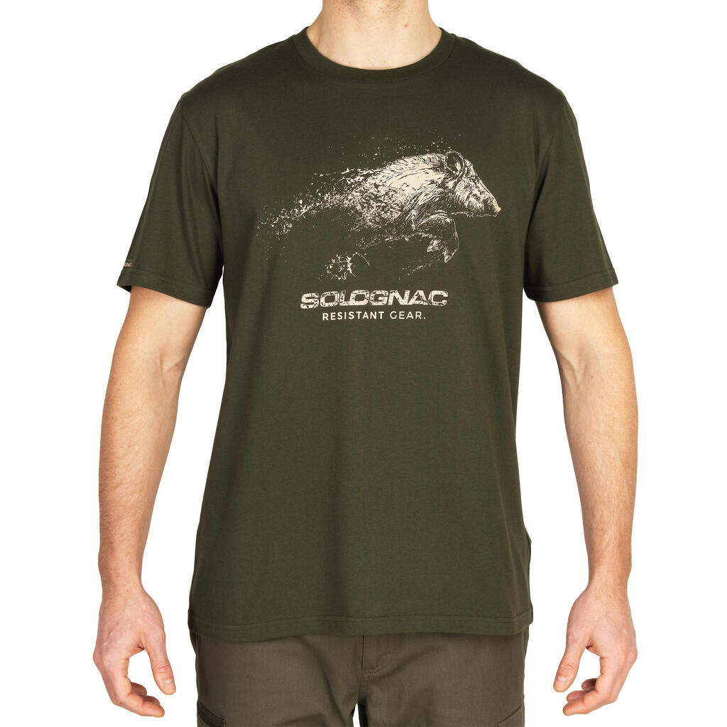 Short-sleeve hunting T-shirt 100  -Partridge