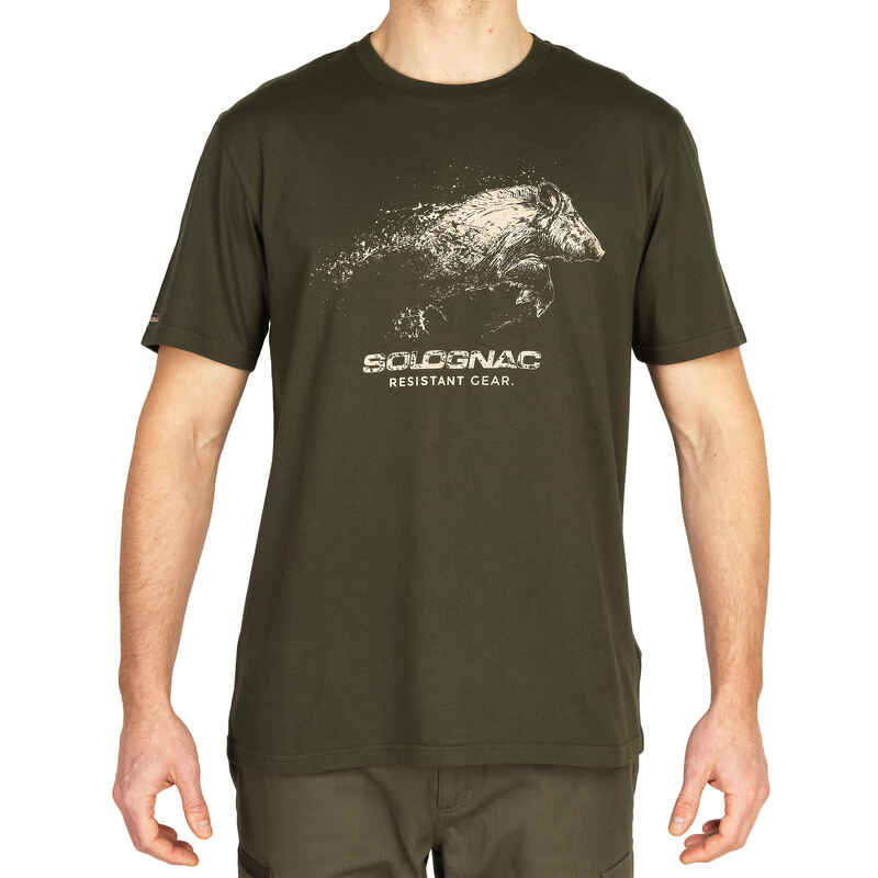 Jagd-T-Shirt 100 Wildschwein grün Jagd-T-Shirt 100 Wildschwein grün