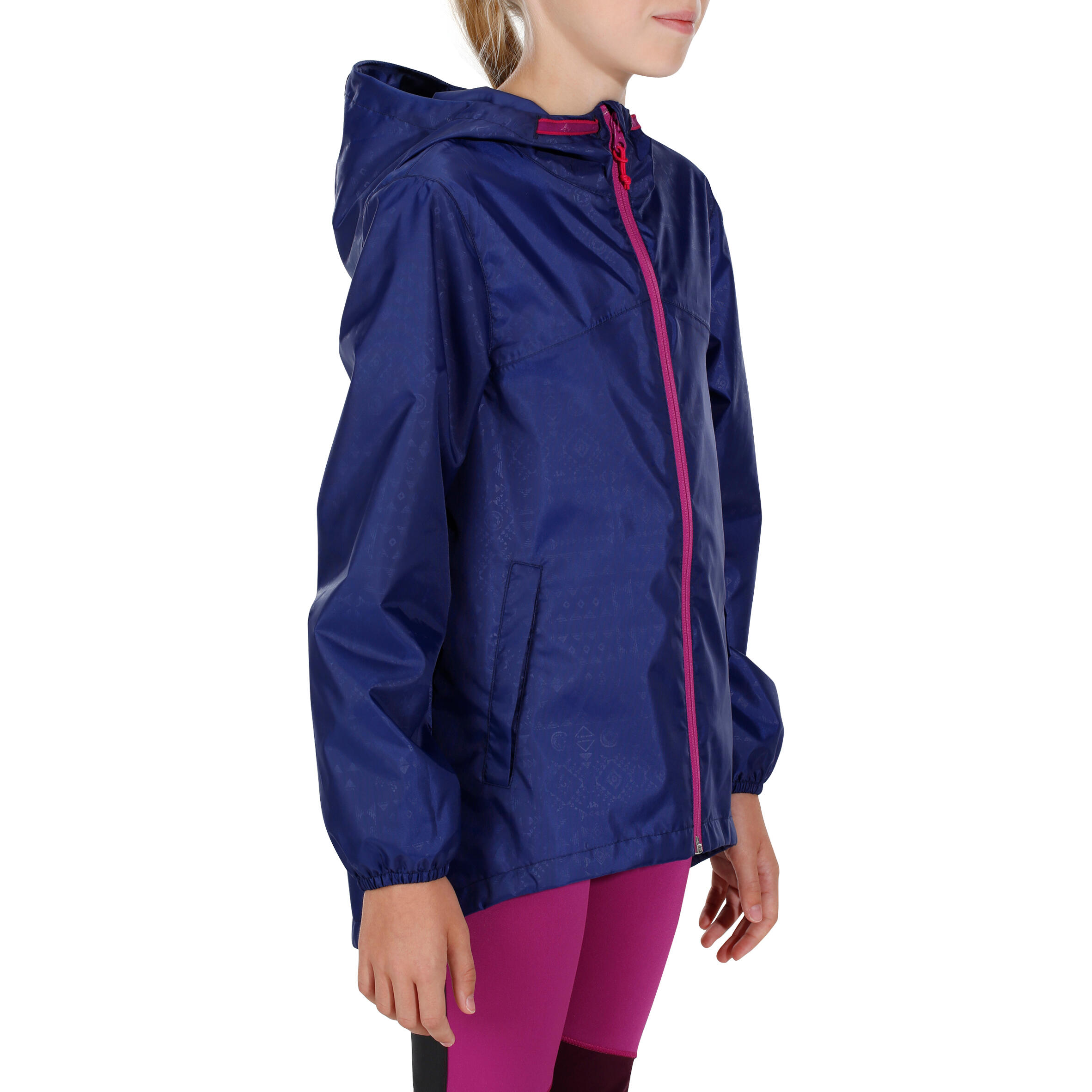 Hike 100 Waterproof Hiking Girl's Jacket - Navy Blue 4/14