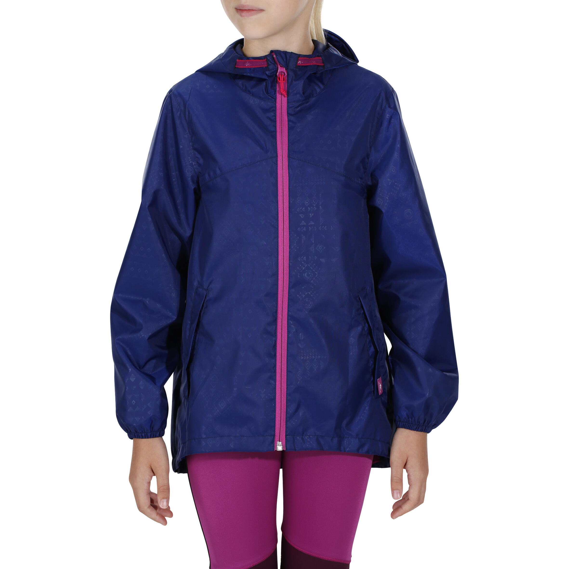 Hike 100 Waterproof Hiking Girl's Jacket - Navy Blue 3/14