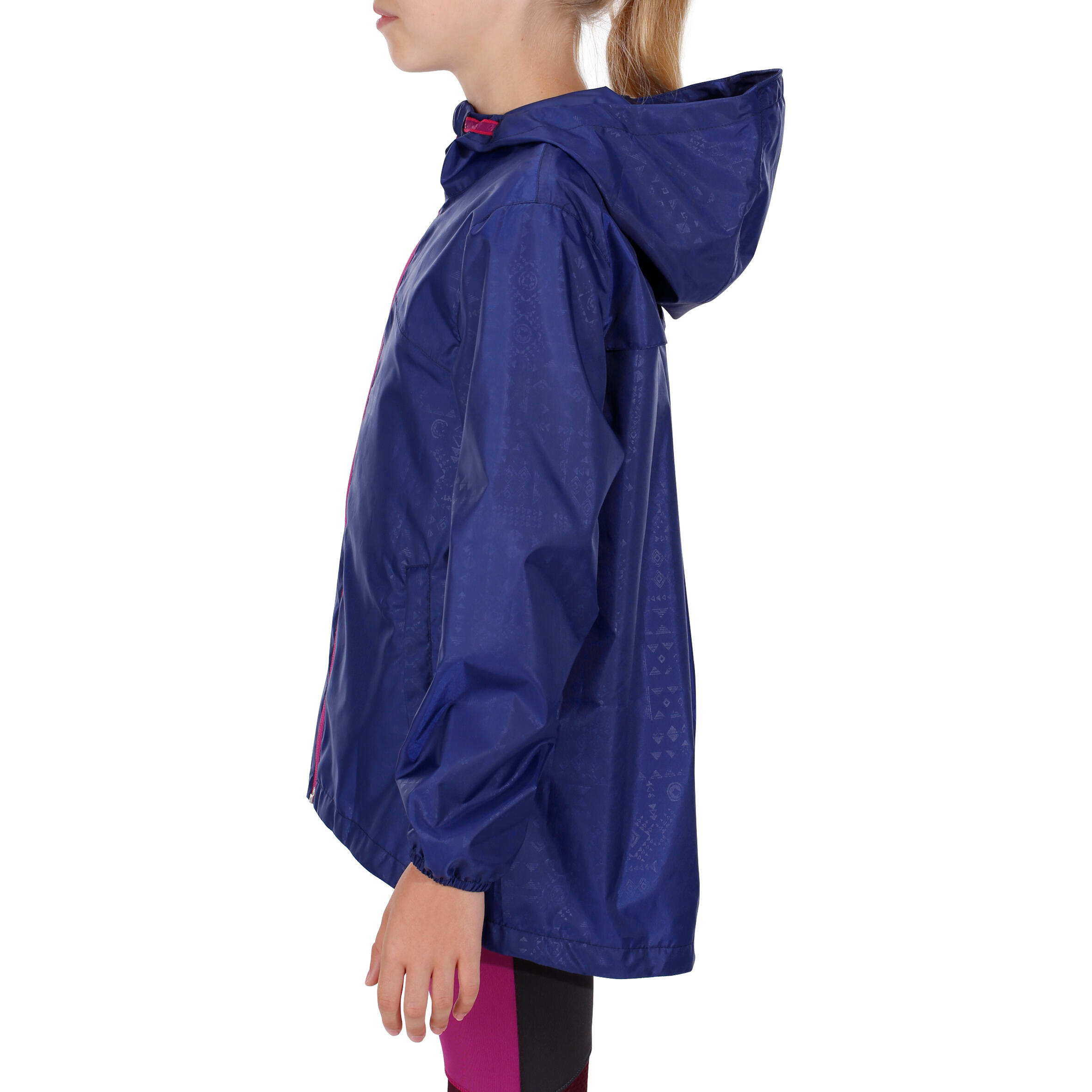 Hike 100 Waterproof Hiking Girl's Jacket - Navy Blue 6/14