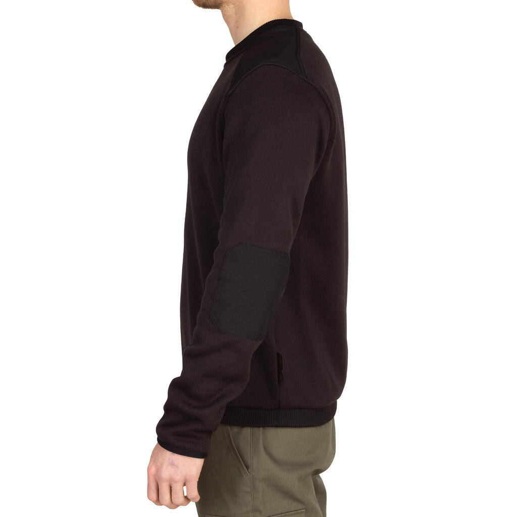 HUNTING PULLOVER 500 - BROWN / EMBROIDED BOAR