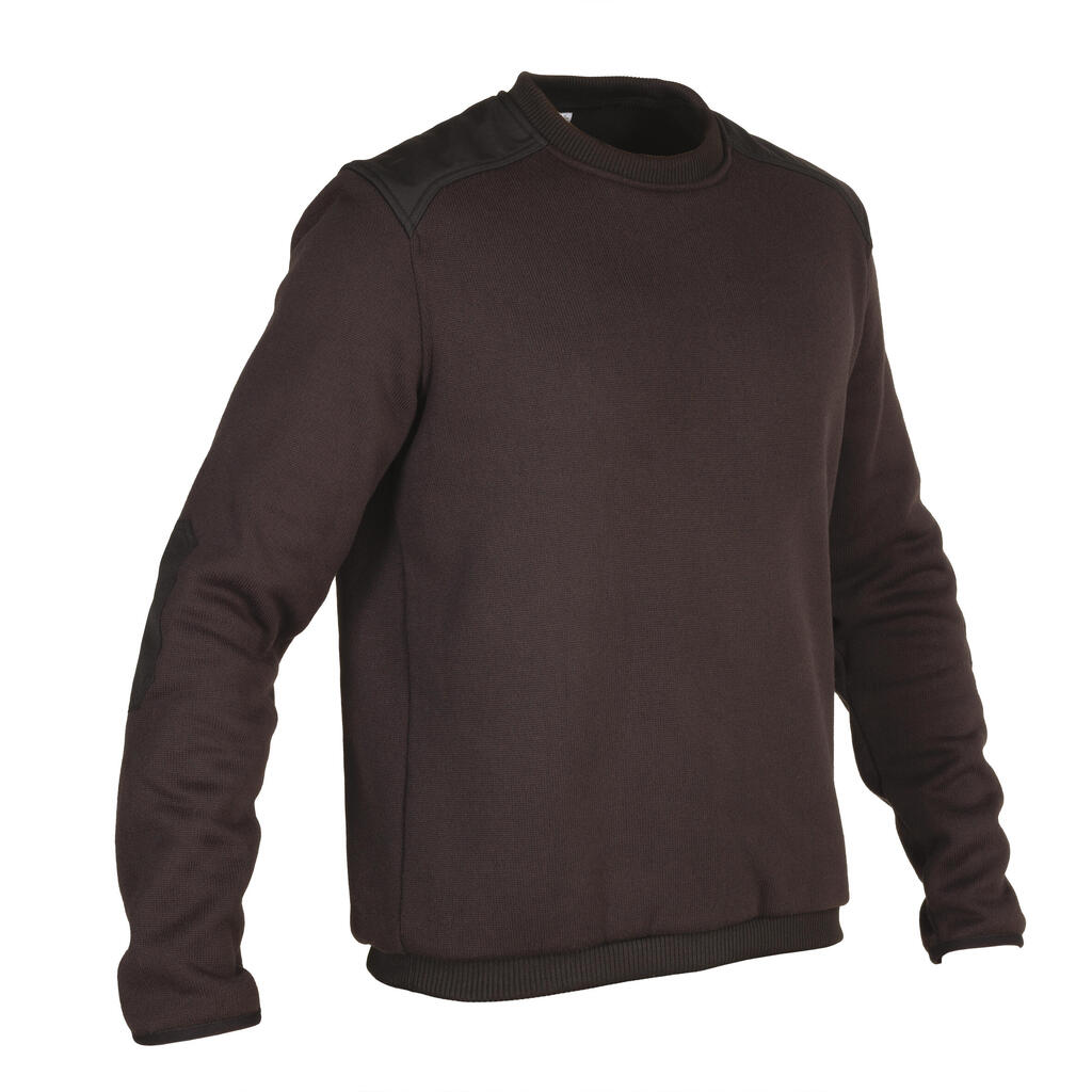 HUNTING PULLOVER 500 - BROWN / EMBROIDED BOAR